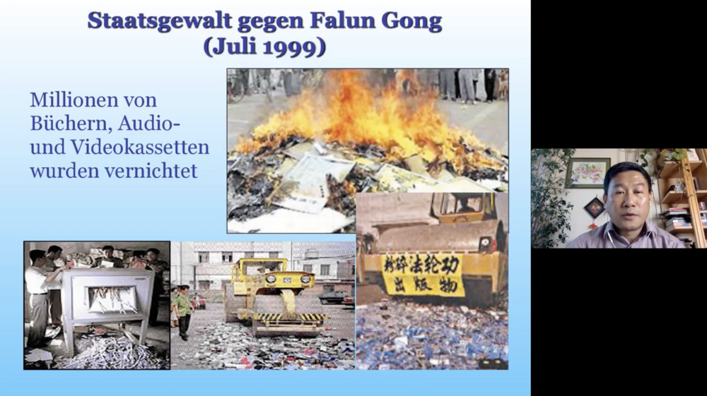 Foto: Mag. Yong Wang; Screenshot während des Gastvortrags „Wie soll die Menschheit reagieren, wenn die chinesische Regierung Ärzte zum Genozid rekrutiert?“ im Rahmen des Medizin Ethik III Seminars am 19.01.2022 an der Karl-Franzens-Universität Graz. © minghui.org und weitere Informationen: https://kurzelinks.de/g405